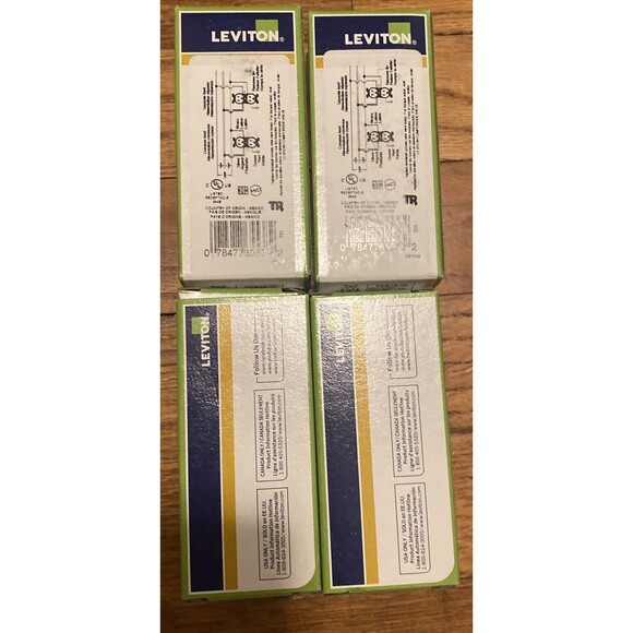 Lot of 4 Leviton 2 Pole Commercial Grade Tamper Resistant Receptacles TCR15-W - Picture 2 of 2
